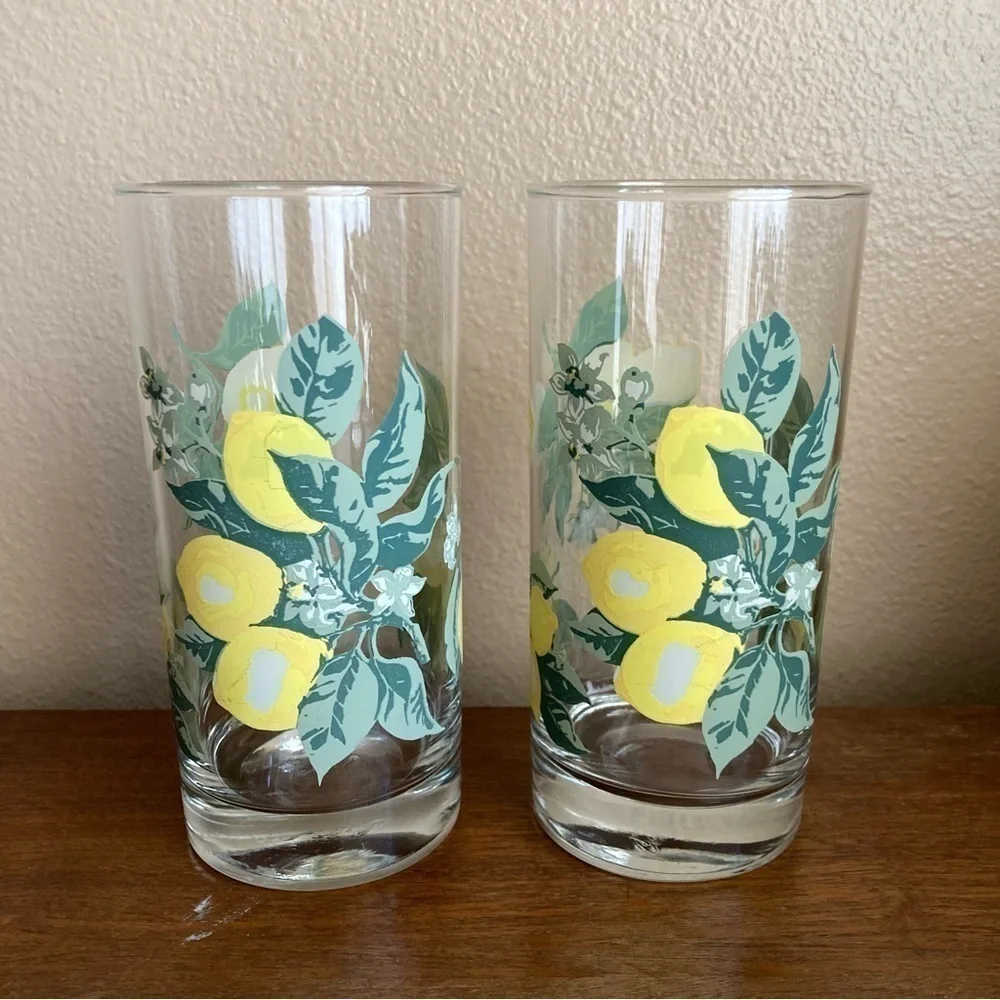 Vintage Royal Norfolk lemon bloom set of 4 glasses
